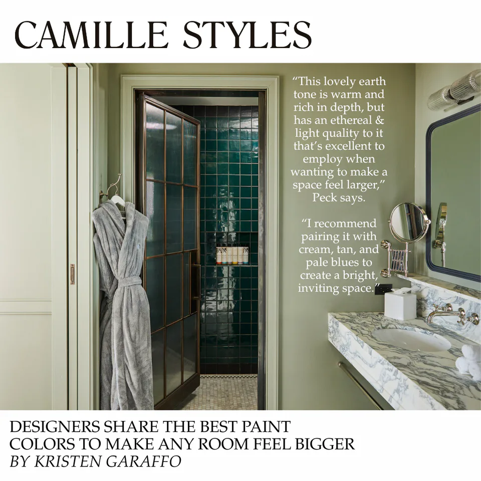 Camille Styles feature on Alexandra Peck Design: Designers Share the Best Paint Colors to Make Any Room Feel Bigger